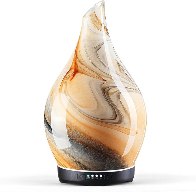 Porseme 280ml Essential Oil Diffuser Glass Color Changing Aroma Air Diffusers Aromatherapy Ultrasonic Cool Mist Humidifier 7 Running Hours Waterless Auto-Off for Sleeping, Yoga, Spa (Jupiter) by Porseme