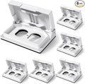 ELEGRP Horizontal Outdoor Cover for Duplex Receptacles, Weatherproof Wall Plate, Outdoor Electrical Outlet Cover, Standard Size 1-Gang 4.77” x 2.97”, Thermoplastic, 6 Pack, White by ELEGRP%7CELEGROUP