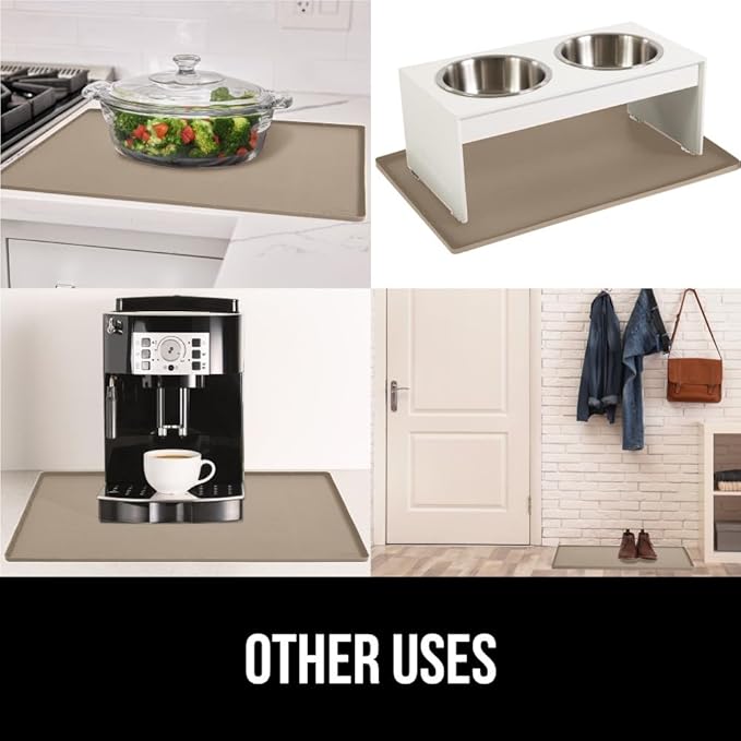 GORILLA GRIP Waterproof Silicone Under Sink Mat with Raised Lip for Kitchen and Bathroom, 34 x 22 in, Cabinet Shelf Liner Stay in Place Mats Dishwasher Safe Drawer Liner, Organizer Tray, Beige - Image 7