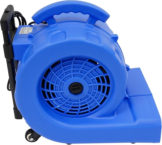 750W Commercial Floor Dryer, 750W Portable Air Mover & Commercial Floor Blower with 3 Speed Settings, 20-120 Min Timer & 3 Blowing Angles for Industrial/Commercial Use (Blue) - Image 3