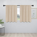 Easy-Going Rod Pocket Blackout Curtains for Bedroom, Room Darkening Window Curtains for Living Room, Thermal Insulated Noise Reduction Solid Window Drapes, 2 Panels(42x36 in, Beige) by Easy-Going