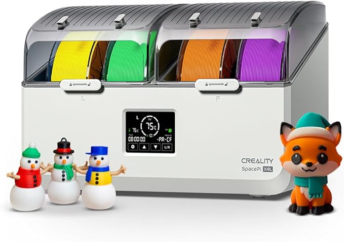 Creality Filament Dryer, Space Pi X4L Filament Storage Box for 4 Spools, Dual Independent Heating Chambers, 75℃ Max Temperature, Compatible with 1.75mm 2.85mm PLA PETG ABS TPU PC PA PAHT by Creality
