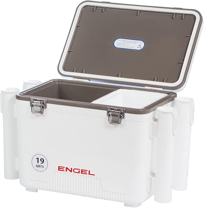 Engel UC19 19qt Leak-Proof, Air Tight, Fishing Drybox Cooler with Built-in Fishing Rod Holders, Also Makes The Perfect Small Hard Shell Lunchbox for Men and Women - Image 4