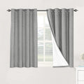 H.VERSAILTEX Linen Blackout Curtains 45 Inches Long 100% Blackout Thermal Insulated Textured Linen Look Curtain Draperies Anti-Rust Grommet, Energy Saving with White Liner, 2 Panels, Dove Gray by HVERSAILTEX