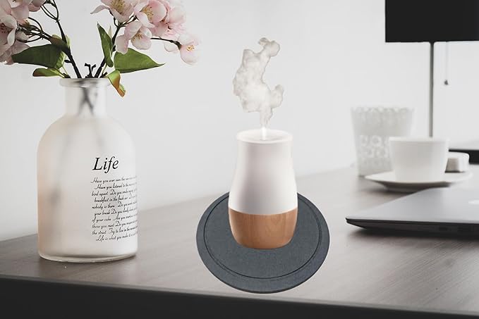 Stone Drip Mat for Mini Humidifiers, Absorbs Water Drips and Fast-Drying Base Pad for Humidifier, 8 Inch Round Diatomaceous Earth Drip Tray for Small Humidifier - Image 3