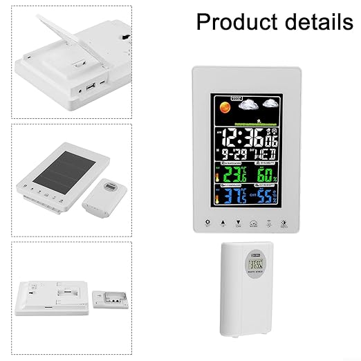 Indoor Hygrometer Thermometer with Digital Weather Station, and Humidity for Monitor for Indoor Outdoor, Weather Forecasting Device with Alarm Clock, 8-Language Weekday Display, Adjustable Brightness - Image 8