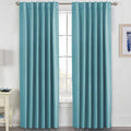 H.VERSAILTEX Blackout Curtains Thermal Insulated Window Treatment Panels Room Darkening Blackout Drapes for Living Room Back Tab/Rod Pocket Bedroom Draperies, 52 x 84 Inch, Solid Aqua, 2 Panels by HVERSAILTEX