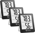 DOQAUS Digital Hygrometer Indoor Thermometer 3 Pack, Room Thermometer with 5s Fast Refresh, Accurate Humidity Meter Temperature Sensor for Home, Bedroom, Baby Room, Office, Greenhouse, Cellar (Black) by DOQAUS