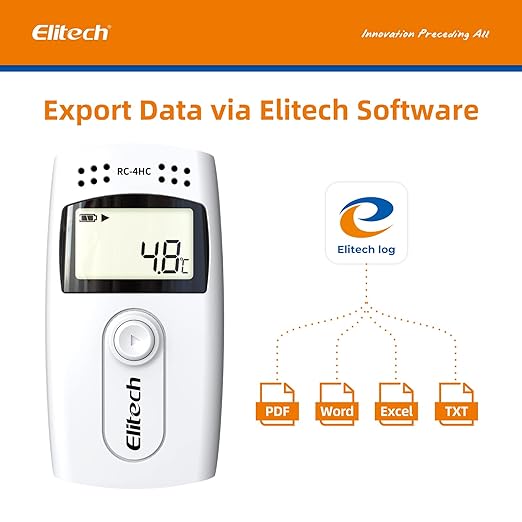 Elitech Digital Temperature Humidity Data Logger Medical Refrigerator Thermometer Vaccine Fridge Temperature Monitor, RC-4HC, 50 Pack - Image 2