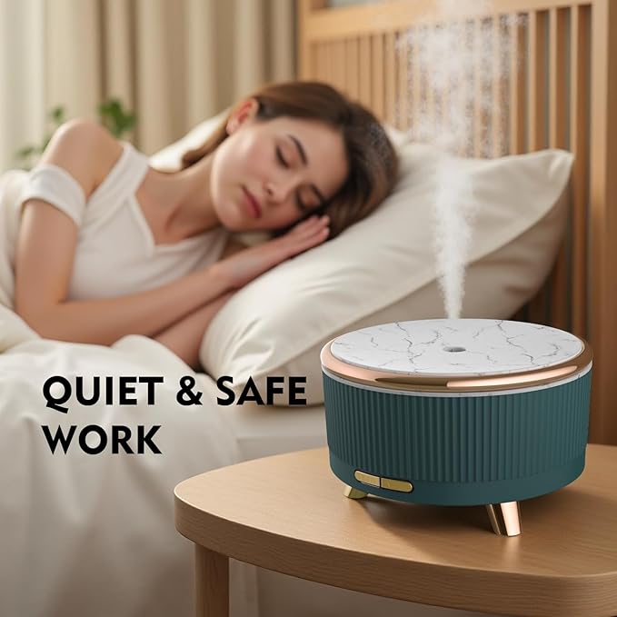 500ML Essential Oil Diffuser: Ultrasonic Aroma Diffuser with Remote Control for Spa Hotel Yoga Room - Humidifier for Bedroom with 7-Color Night Lights & Auto Shut-Off for Nursery/Women Home Relaxation - Image 6