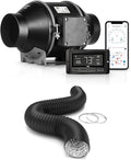 iPower 6 Inch Inline Duct Ventilation Smart Fan (Support Alexa) for Grow Tent, Black by iPower