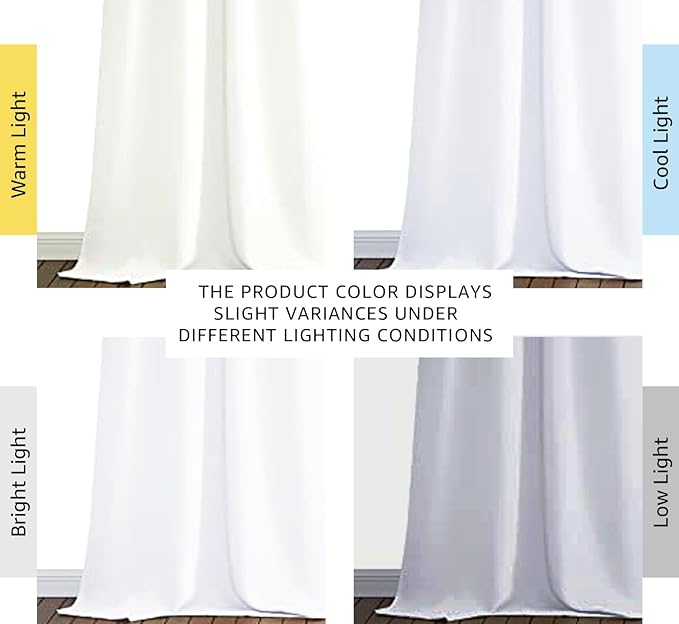 NICETOWN White Blackout Curtains 90 inches Long, Full Light Blocking Drapes with Black Liner for Nursery, Thermal Insulated Draperies for Hall, Villa (2 Pieces, 46" Wide Each Panel, Pure White) - Image 3