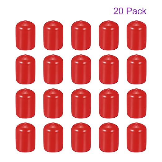 DMiotech 20 Pack 1/2" ID Red Screw Thread Protectors Rubber End Caps Bolt Covers for Screw Bolt Furniture Pipe - Image 6