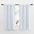 NICETOWN Greyish White Window Curtain Panels - Thermal Insulated Rod Pocket Room Darkening Curtain Sets for Bedroom (Greyish White, 2 Panels, 34 in x 45 in (W x L)) by NICETOWN