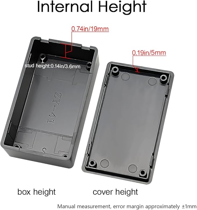 LeMotech Project Box 10 Pieces ABS Plastic Electrical Project Case Small Junction Box for Electronics Black 2.8 x 1.7 x 0.9 inch (72x 42x 23 mm) - Image 4