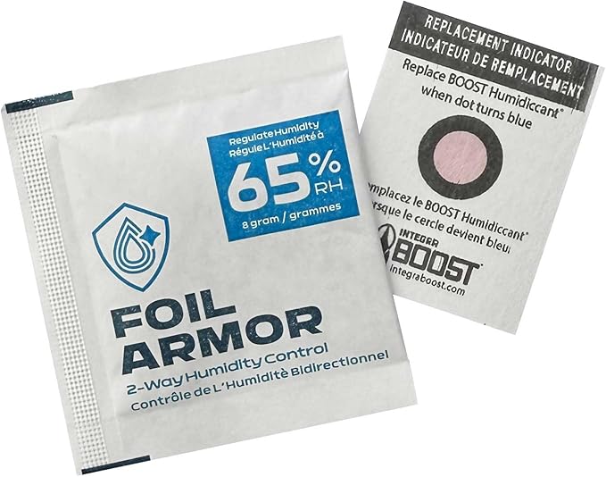 65% RH, 2-Way Humidity Control Packs for Trading Cards – 8g, Pack of 72 – Flatten Curled Foils, Preserve Collectible, Holographic, Rare & Sports Cards Storage Protection by FoilArmor