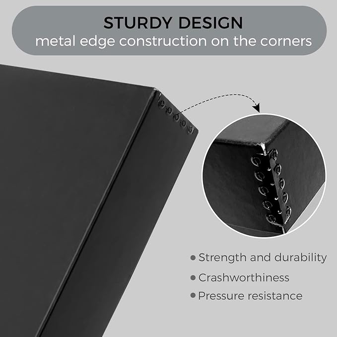 Lineco Archival 11 x 14 x 3 inches Museum Archival Storage Box, Drop Front Design, Acid-Free with Metal Edge. Preserves Photos Documents, Black - Image 6
