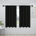 Easy-Going Rod Pocket Blackout Curtains for Bedroom, Room Darkening Window Curtains for Living Room, Thermal Insulated Noise Reduction Solid Window Drapes, 2 Panels(42x54 in, Black) by Easy-Going