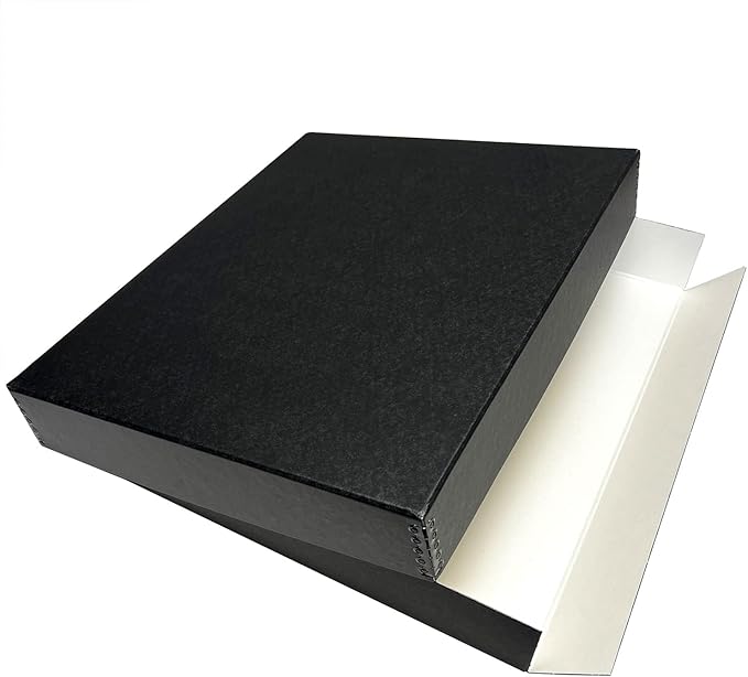 Lineco Museum Archival Storage Box, 16.75x20.75x3 in. Drop Front Design. Acid-Free with Metal Edge. Organize Photos, Pictures, Prints, Documents, Crafts, DIY. Black, 2 Pack - Image 9