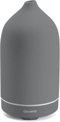 200ML Ceramic Essential Oil Diffuser - Ultrasonic Aromatherapy & Humidifier with 7-Color LED Lights, Auto Shut-Off, Grey, 1H/3H/6H Timer | Scent for Home,Office,Yoga by Gooamp