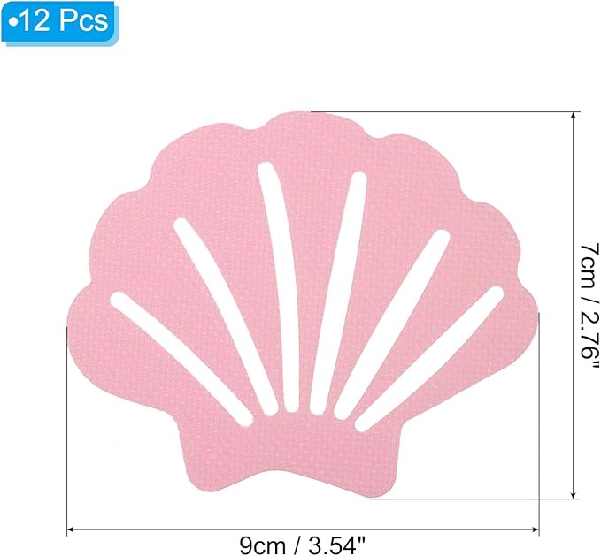 PATIKIL 12 Pcs Non Slip Bathtub Stickers, Anti Slip Shower Stickers Bathroom Shower Floor Decals Sea Shell Shape Cute Treads Tubs, Pink - Image 2