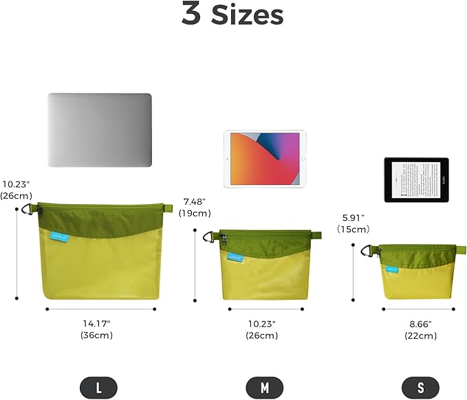 pack all Water-resistant Material Zipper Pouch, Mesh Zipper Bag for Storage, Travel, Office (Medium, Green) - Image 8