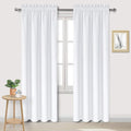 DWCN White Curtains for Living Room Thermal Insulated, 50% Light Blocking Curtains for Bedroom, Dining Room Window, W 42x L 84 Inch, Set of 2 Rod Pocket Curtain Panels by DWCN