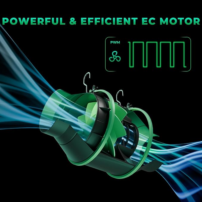 MARS HYDRO iFresh 4 Inch Smart Inline Fan Combo, with Variable Speed Controller, for Heating Cooling Booster, Grow Tents - Image 8