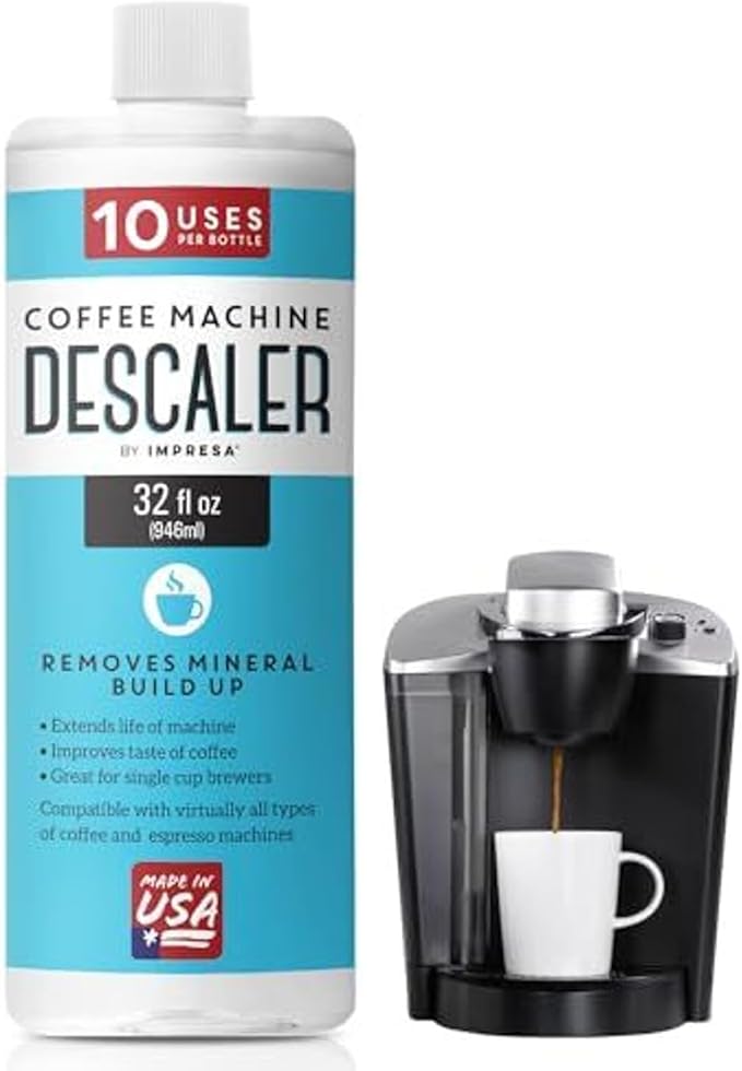 IMPRESA 10 Uses 32oz Coffee Machine Descaler for Keurig and Virtually All Single Use Coffee and Espresso Machines - Made in the USA by IMPRESA
