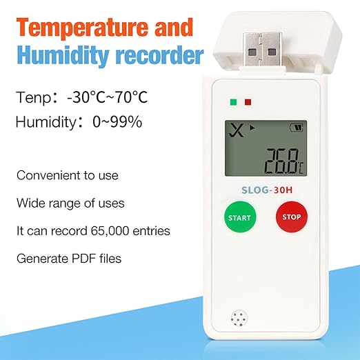 High Accuracy Temperature Humidity Data Logger with LCD Display Alarm Function for Warehouse Cold Chain - Image 9