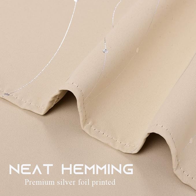 NICETOWN Bedroom Room Darkening Curtains - Triple Weave Microfiber Grommet Top Thermal Insulated Solid Room Darkening Panels/Drapes for Kid's Room (Biscotti Beige, 1 Pair, 52 inches by 95 Inch) - Image 4