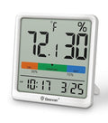 Geevon Digital Indoor Thermometer Hygrometer, Wireless Temperature Humidity Meter with Comfort Index, 1*AAA Battery, Calendar, Small Room Temperature Monitor for Home, Greenhouse, Bedroom, White by GEEVON