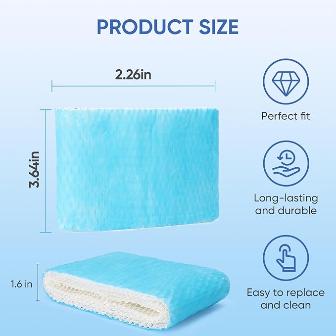 6 Pack Humidifier Filters HAC-504 Replacement for Honeywell Humidifier Filter, Filter A Humidifier Filter Replacement for HCM300/350/600/700 Honeywell Humidifier, Blue - Image 2