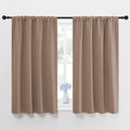 NICETOWN Kitchen Window Blackout Curtains - Window Treatment Thermal Insulated Rod Pocket Blackout Draperies/Drapes for Bedroom/Kitchen (Tan=Cappuccino, Set of 2, 42 inches Wide by 45 inches Long) by NICETOWN