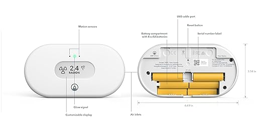 Airthings 2989 View Radon - Radon Monitor with Humidity & Temperature Detector - Battery Powered Mobile APP, WiFi, Alerts & Notifications - Image 9