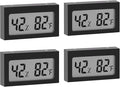 Digital Hygrometer Thermometer with LCD Display Indoor Temperature Gauge Humidity Meter for Home or Greenhouse (Black, 4 Pack) by SEISSO