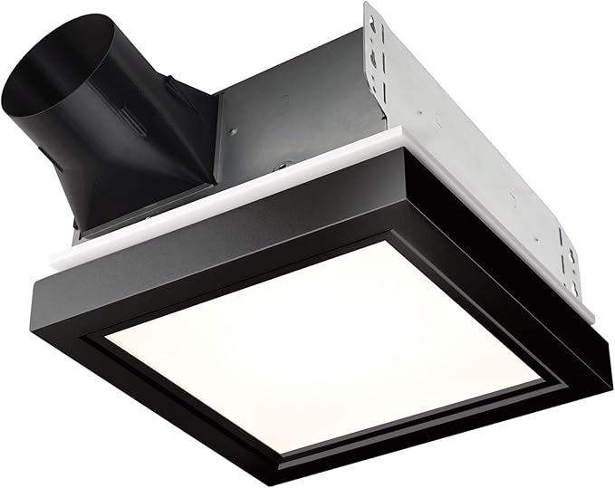 Broan® 110 CFM Decorative Bathroom Exhaust Fan with LED Light and Matte Black Trim, ENERGY STAR® certified by Broan-NuTone