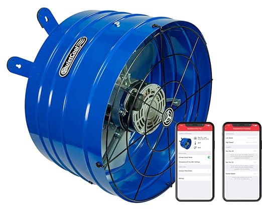 Quietcool AFG SMT PRO-2.0 Smart Attic Fan for Gable Vents - 1945 CFM - Smart App Control - Thermostat & Humidistat - 20ft Power Cord - Plug-and-play - Two Speed by QuietCool