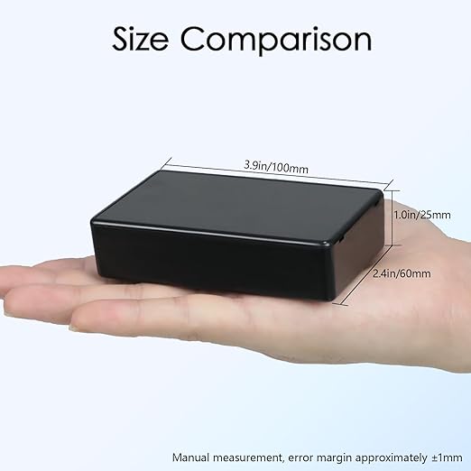 Project Box 8 Pieces Electrical Box Small Junction Box ABS Plastic Enclosure Power Electronic Case Black 3.94" x 2.36" x 0.98"(100 x 60 x 25mm) - Image 2