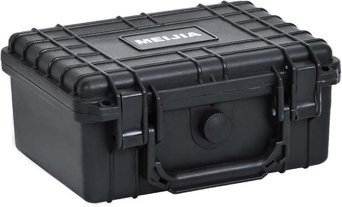 MEIJIA Portable Waterproof Protective Hard Case,Compact Camera Case with Customizable Fit Foam,Elegant Black,Fit for Drones,Camera,Lens, 9.17inchx7.56inchx4.33inch, Black, Dry Case by MEIJIA