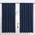 NICETOWN Blackout Curtains for Bedroom, Blackout Draperies, Home Decorations Thermal Insulated Solid Rod Pocket Blackout Drapes for Cafe (Navy, One Pair, 70 x 63-inch) by NICETOWN