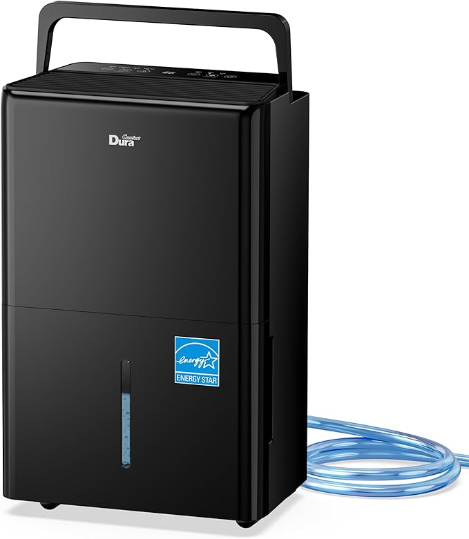 DuraComfort 50 Pint Dehumidifier, Built-in Pump, 4500 Sq Ft Coverage, Energy Star, Black by DuraComfort