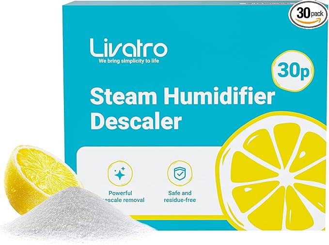 Citric Acid Cleaning – 30 Individually Wrapped Descalers for Humidifiers, Kettles & Distillers | Powerful Anti‑Limescale, Moisture‑Resistant & Eco‑Friendly by Livatro
