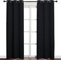 NICETOWN Thermal Insulated Black Blackout Curtains/Drapes 84 inches Length 2 Panels Set for Living Room, 42 inches Wide, Privacy Sound Reducing Room Darkening Draperies Window Treatment by NICETOWN