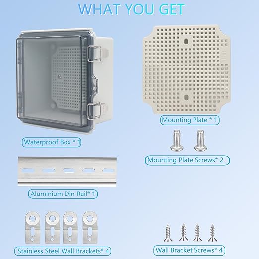 Electrical Box, Outdoor Waterproof Box IP67 Junction Box with Mounting Plate,ABS Plastic Project Box Power Cord Enclosure Clear 5.9" Dx5.9 Wx3.5 H - Image 4