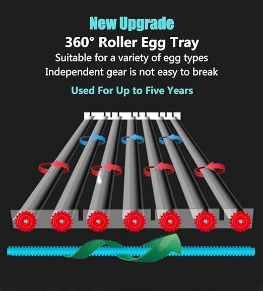 JAEDO 170 Egg Incubator Poultry Hatcher with Fully Automatic Egg Turning and Temperature Humidity Control for Chickens Ducks Goose Birds, Built-in Egg Candler (176) - Image 5
