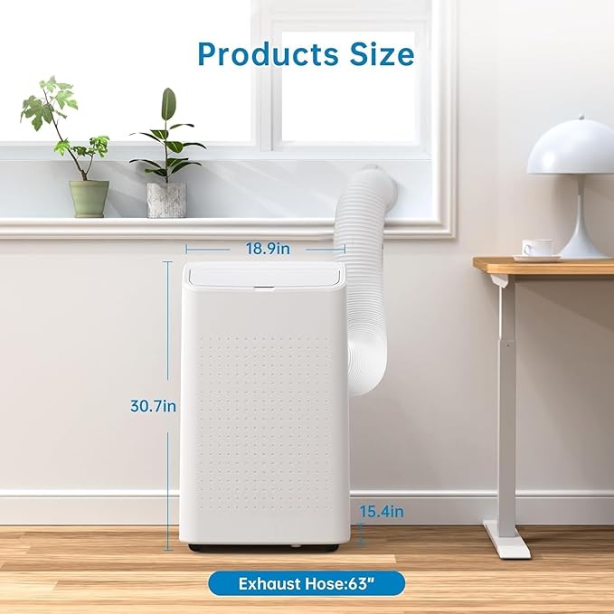 15000 BTU Portable Air Conditioners, 3-in-1 Cooling AC Unit w/Dehumidifier & Fan Mode for Rooms Up to 850 Sq. Ft, Remote Control, Sleep Mode, Low Noise,24H Timer, 3 Speed, Auto Swing for Home Totel - Image 2