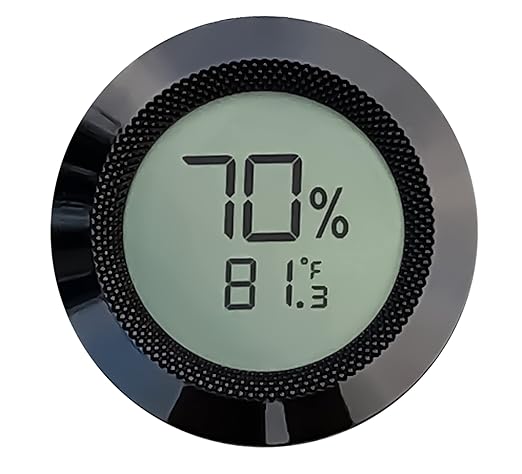 Prestige Import Group Round 2" Digital Hygrometer Thermometer for Cigar Humidors - Gun Metal - 1 Piece - Image 2