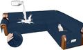 Arfntevss Waterproof Sectional Couch Covers L Shape Washable Velvet Sofa Cover for Sectional Non Slip Large Corner Slipcovers Dog 6 Pcs Universal U Shaped Furniture Protector (Dark Blue, X-Large) by Arfntevss
