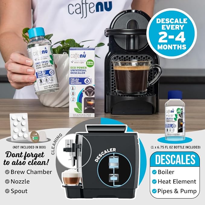 Universal Coffee Machine Descaling Solution. Coffee Machine Descaler Liquid 2 Uses. Descaler Kit. Part of your Barista Accessories Set. Compatible with Nespresso, Phillips, Lavazza, Verismo and More! - Image 6